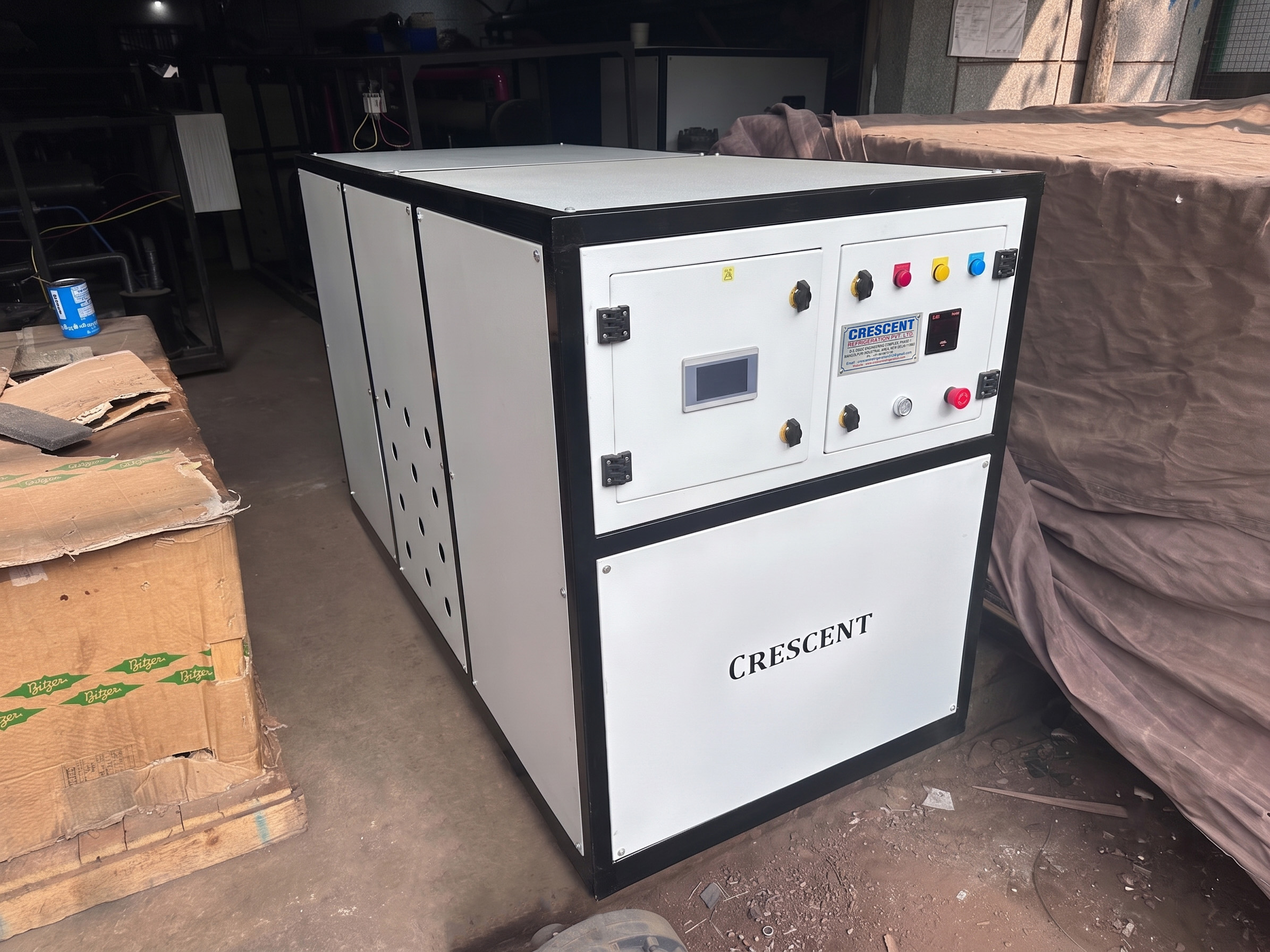 Crescent chiller unit at the factory